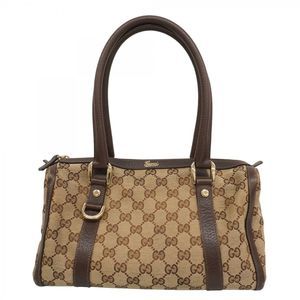 Gucci GG Canvas/Abby Handbag 130942 Brown/Beige Canvas with Champagne Gold Hardw